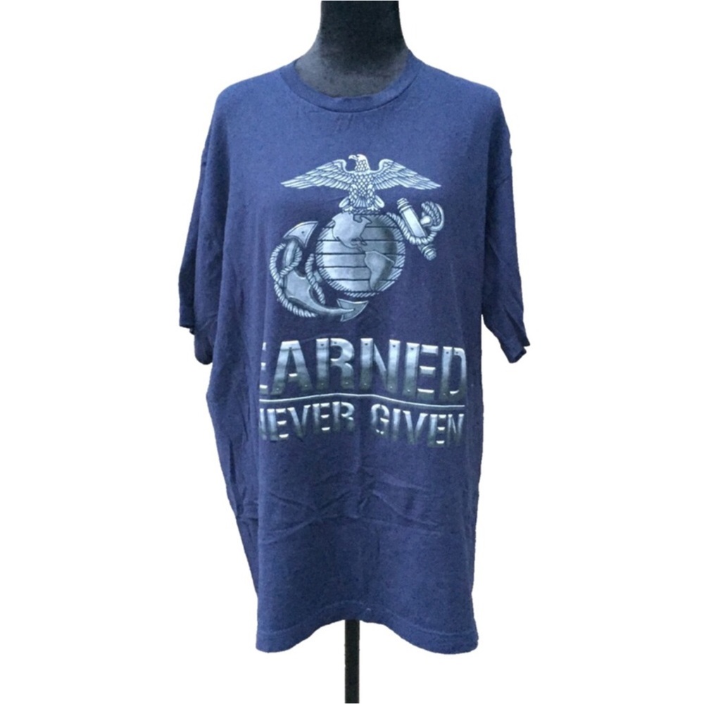 LEATHERNECK 4 LIFE ...EARNED NOT GIVEN BLUE TEE